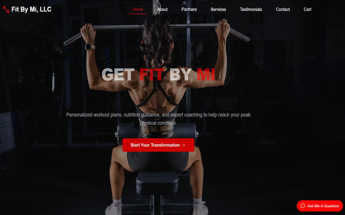 Homepage of fitbymi.net, built by VerSolve